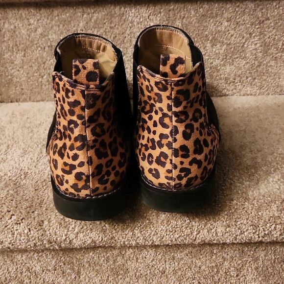 Seven Dials Women's "Marisah" Black & Leopard Print Ankle Boots Size 9 - Picture 4 of 9